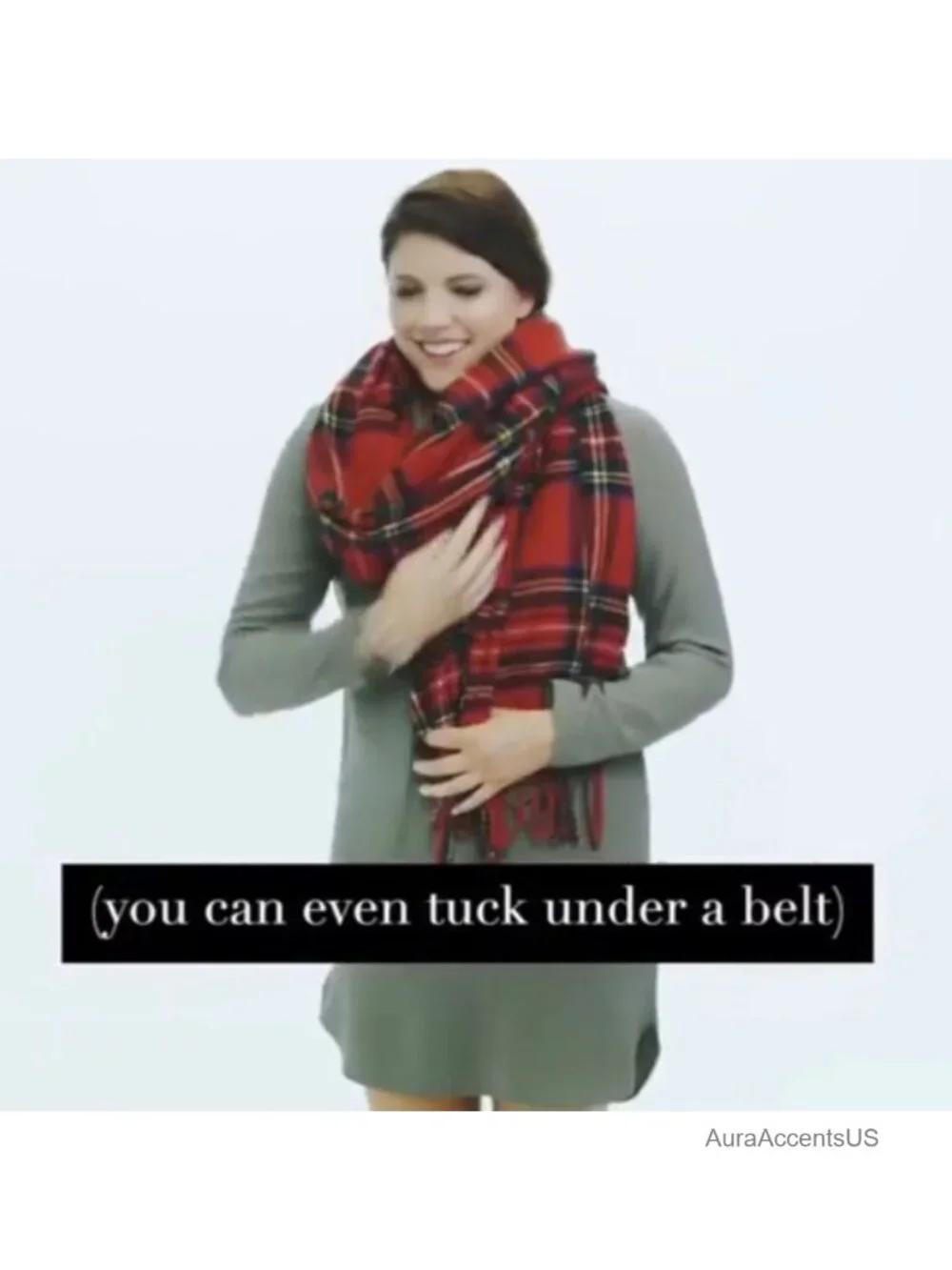 Large Cashmere Feel Tartan Checked Shawl Blanket Scarf 80